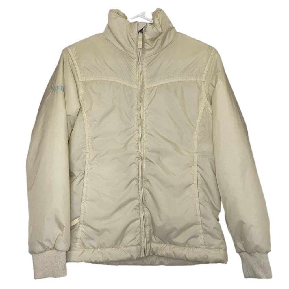 Burton Helsinki Botanical Winter Cream Snow Jacket Small Full Front Zip Pockets